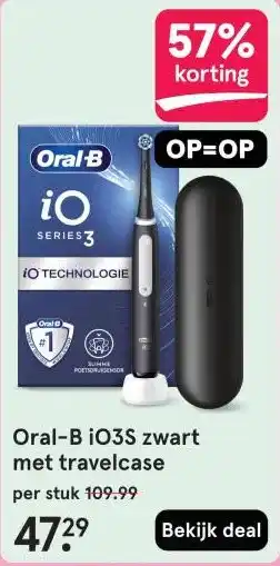 Etos Oral-B i03S zwart met travelcase aanbieding