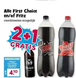 Boon`s Markt Alle First Choice en/of Fritz aanbieding