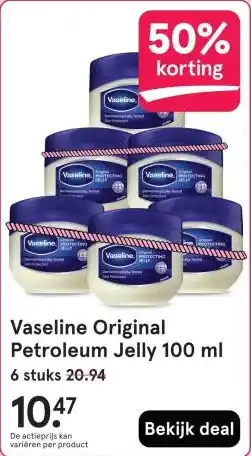 Etos Vaseline Original Petroleum Jelly 100 ml aanbieding