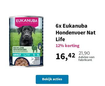 Plein.nl 6x Eukanuba Hondenvoer Nat Life aanbieding
