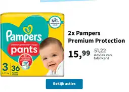 Plein.nl 2x Pampers Premium Protection aanbieding