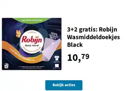Plein.nl 3+2 gratis: Robijn Wasmiddeldoekjes Black aanbieding