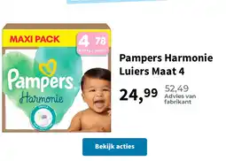 Plein.nl Pampers Harmonie Luiers Maat 4 aanbieding
