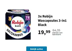 Plein.nl 3x Robijn Wascapsules 3-in1 Black aanbieding