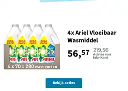 Plein.nl 4x Ariel Vloeibaar Wasmiddel aanbieding