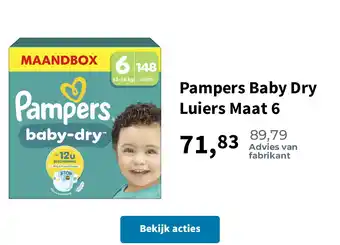 Plein.nl Pampers Baby Dry Luiers Maat 6 aanbieding