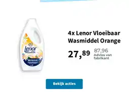 Plein.nl 4x Lenor Vloeibaar Wasmiddel Orange aanbieding