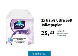 Plein.nl 3x Nalys Ultra Soft Toiletpapier aanbieding