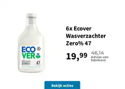 Plein.nl 6x Ecover Wasverzachter Zero% 47 aanbieding