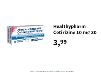 Plein.nl Healthypharm Cetirizine 10 mg 30 aanbieding