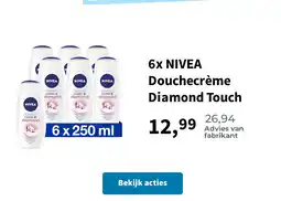 Plein.nl 6x NIVEA Douchecrème Diamond Touch aanbieding