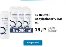 Plein.nl 6x Neutral Bodylotion 0% 250 ml aanbieding