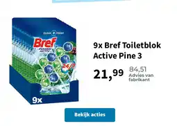 Plein.nl 9x Bref Toiletblok Active Pine 3 aanbieding