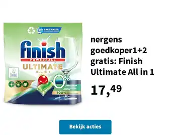 Plein.nl nergens goedkoper1+2 gratis: Finish Ultimate All in 1 aanbieding