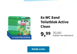 Plein.nl 8x WC Eend Toiletblok Active Clean aanbieding