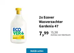 Plein.nl 2x Ecover Wasverzachter Gardenia 47 aanbieding