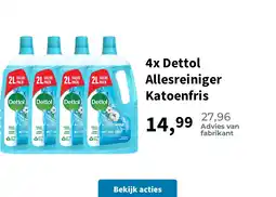 Plein.nl 4x Dettol Allesreiniger Katoenfris aanbieding
