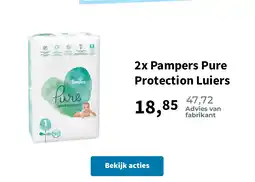 Plein.nl 2x Pampers Pure Protection Luiers aanbieding