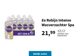 Plein.nl 8x Robijn Intense Wasverzachter Spa aanbieding
