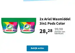 Plein.nl 2x Ariel Wasmiddel 3in1 Pods Color aanbieding
