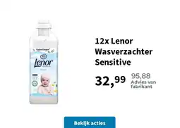 Plein.nl 12x Lenor Wasverzachter Sensitive aanbieding