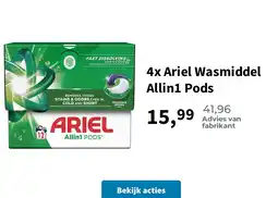 Plein.nl 4x Ariel Wasmiddel Allin1 Pods aanbieding