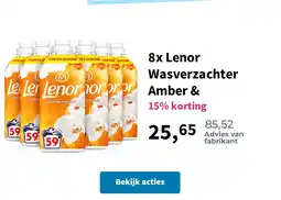 Plein.nl 8x Lenor Wasverzachter Amber & aanbieding