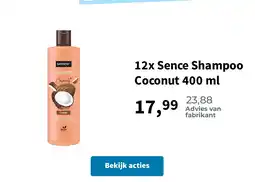 Plein.nl 12x Sence Shampoo Coconut 400 ml aanbieding