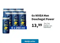 Plein.nl 6x NIVEA Men Douchegel Power aanbieding