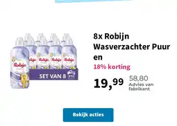Plein.nl 8x Robijn Wasverzachter Puur en aanbieding