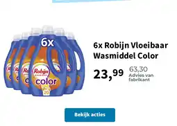 Plein.nl 6x Robijn Vloeibaar Wasmiddel Color aanbieding