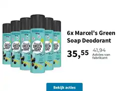 Plein.nl 6x Marcel's Green Soap Deodorant aanbieding