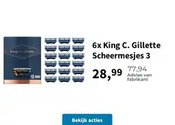 Plein.nl 6x King C. Gillette Scheermesjes 3 aanbieding