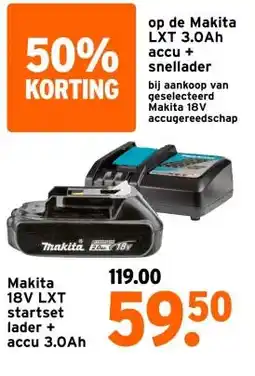 GAMMA Makita 18V LXT startset aanbieding