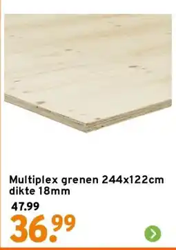 GAMMA Multiplex grenen 244x122cm dikte 18mm aanbieding