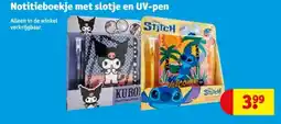 Kruidvat Notitieboekje met slotje en UV-pen aanbieding