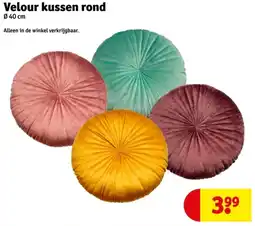 Kruidvat Velour kussen rond aanbieding