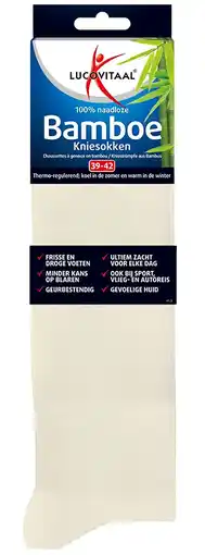 De Online Drogist Lucovitaal Bamboe Kniesokken Ecru 39-42 aanbieding