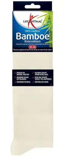 De Online Drogist Lucovitaal Bamboe Kniesokken Ecru 35-38 aanbieding