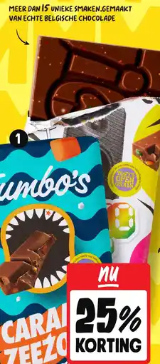 Jumbo Meer dan 15 unieke smaken,gemaakt van echte belgische chocolade aanbieding