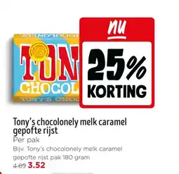 Jumbo Tony's chocolonely melk caramel gepofte rijst aanbieding