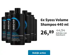 Plein.nl 6x Syoss Volume Shampoo 440 ml aanbieding