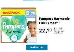 Plein.nl Pampers Harmonie Luiers Maat 5 aanbieding