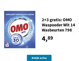 Plein.nl 2+3 gratis: OMO Waspoeder Wit 14 Wasbeurten 798 aanbieding