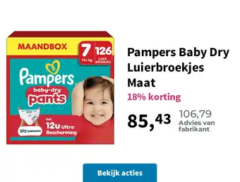 Plein.nl Pampers Baby Dry Luierbroekjes Maat aanbieding