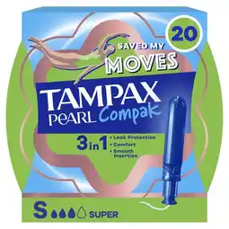 Etos Tampax Pearl Compak Super Tampons Met Inbrenghuls 20 Stuks aanbieding