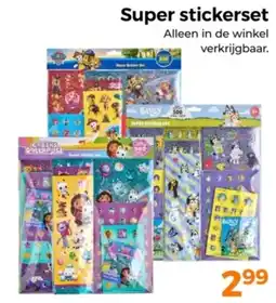 Trekpleister Super stickerset aanbieding