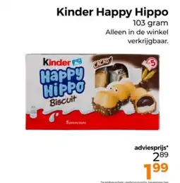 Trekpleister Kinder Happy Hippo aanbieding