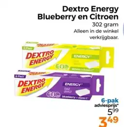 Trekpleister Dextro Energy Blueberry en Citroen aanbieding