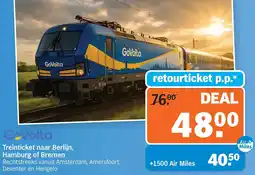 Albert Heijn Treinticket naar Berlijn, Hamburg of Bremen aanbieding